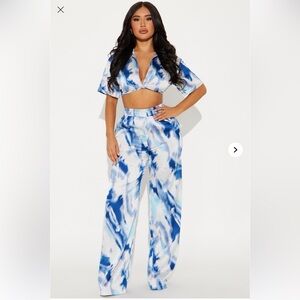 Blue Tie-Dye Women's Jumpsuit